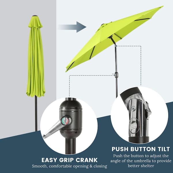 Tristen 9 ft. Aluminum Tilt Patio Umbrella in Lime Green