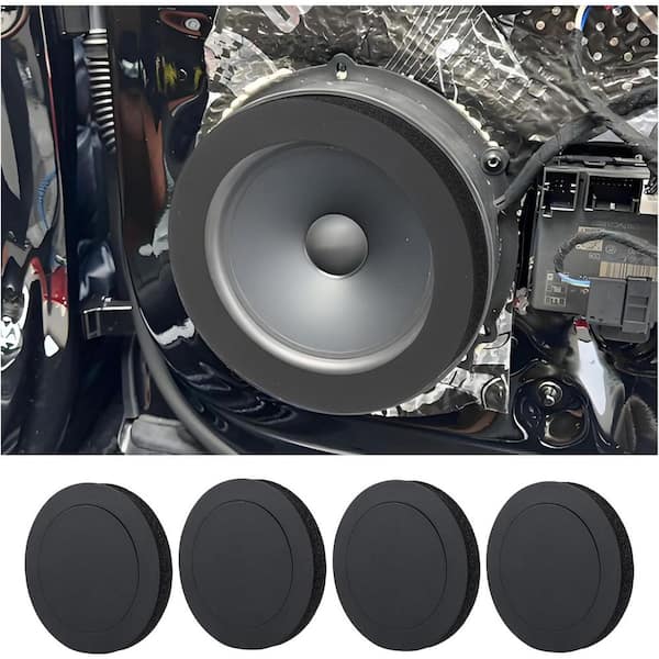 OBJLGEV 6.5 in. Self-Adhesive Speaker Foam Rings Enhance Stereo Sound High Resilience Baffles Car Audio Accessories 4 Pack