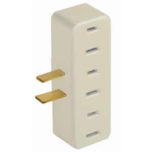 15 Amp Polarized Triple Outlet Adapter, Ivory