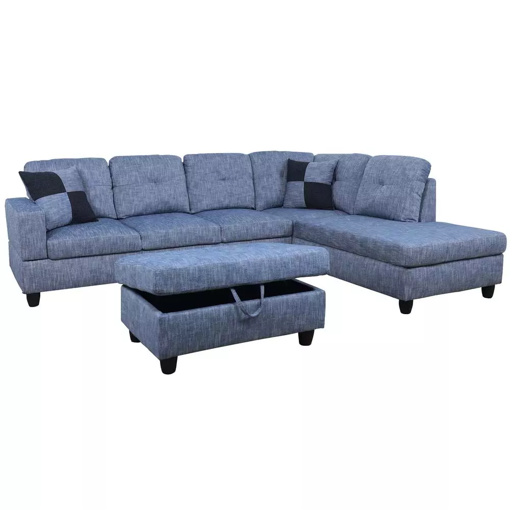 Facing Chaise Sectional Sofa, Light Blue Sectional Sofa With Chaise