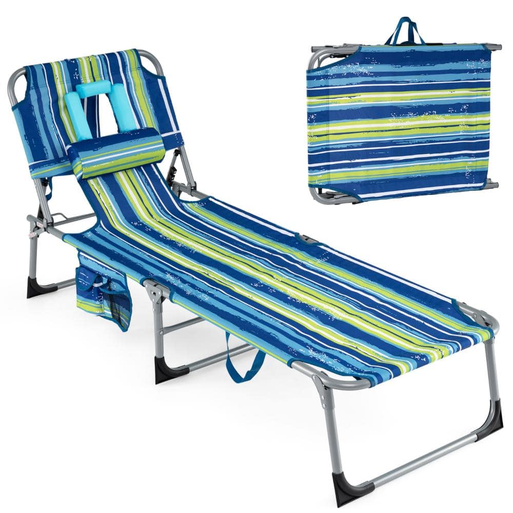 66.5-76 in. Oxford Fabric Folding Tanning Chair with Face Hole, Arm Slots and Carry Strap, Multicolor price history on PriceWatchPro