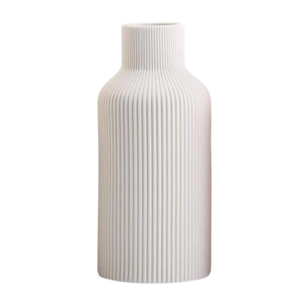View of Afoxsos 8 in. Ceramic Flower Vase, Minimalist Modern Home Decor for ...