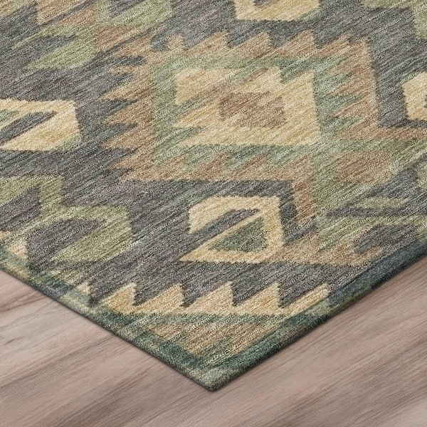 Chantille Machine Washable Indoor/Outdoor Abstract ACN2959 Fudge 8 ft. x 10 ft. Area Rug