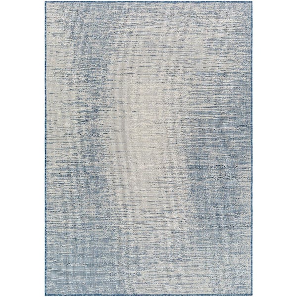 Livabliss Ravello Blue Abstract 5 ft. x 7 ft. Indoor/Outdoor Area Rug
