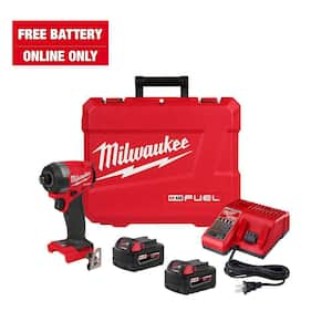 M18 FUEL 18V Lithium-Ion Brushless Cordless 1/4 in. Hex Impact Driver Kit with Two 5.0Ah Batteries Charger Hard Case