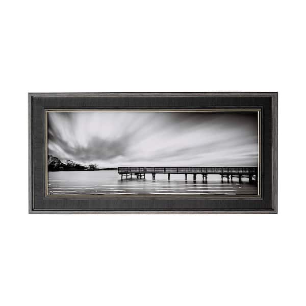 Mercana Calm of Black and White Water Framed Nature Art Print 28.8 in. H x 58.8 in. W