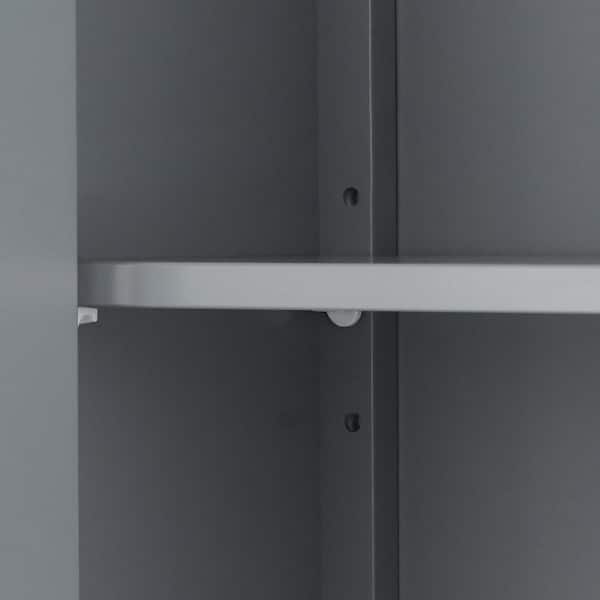 Teamson Home Mercer Mid Century Modern 18.11 in. W x 6 in. L x 20.62 in. H Wooden Wall Medicine Cabinet with Mirror in Gray