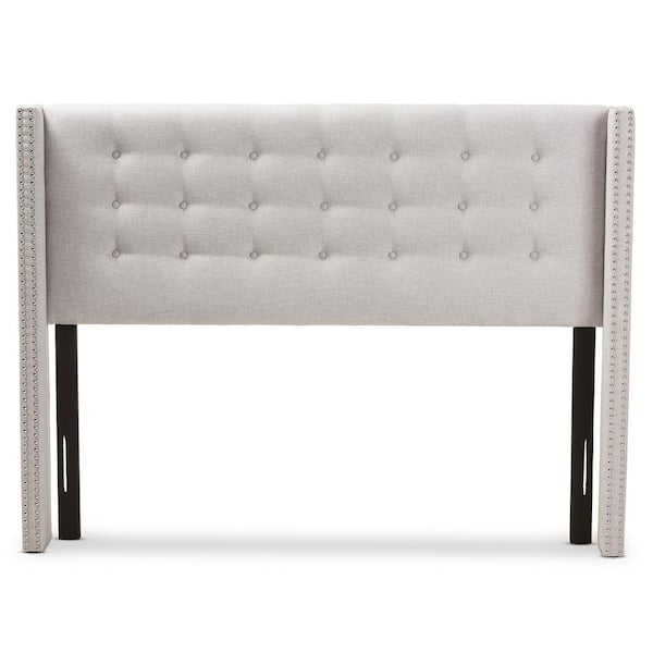 Baxton Studio Ginaro Greyish Beige Queen Headboard