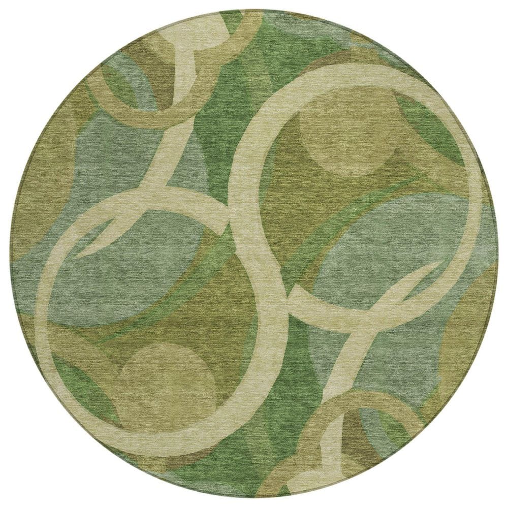 Chantille Machine Washable Indoor/Outdoor Abstract ACN2167 Green 8 ft. x 8 ft. Area Rug price history on PriceWatchPro