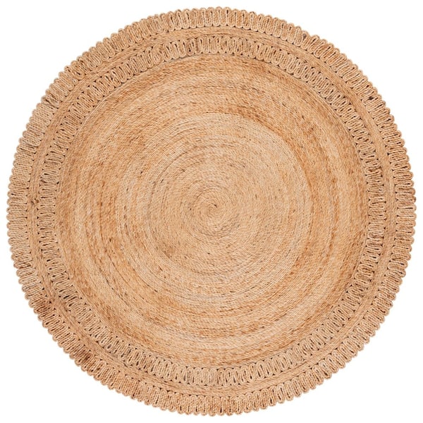 Natural Fiber 6 ft. x 6 ft. Natural Solid Color Round Area Rug