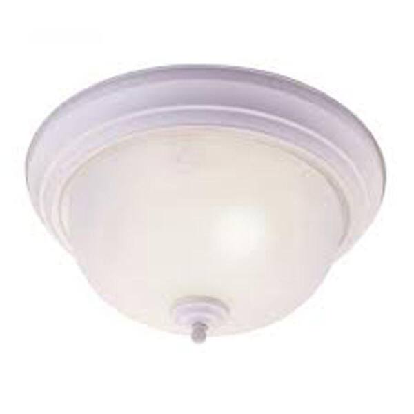 Livex Lighting 2-Light Ceiling White Incandescent Semi Flush Mount