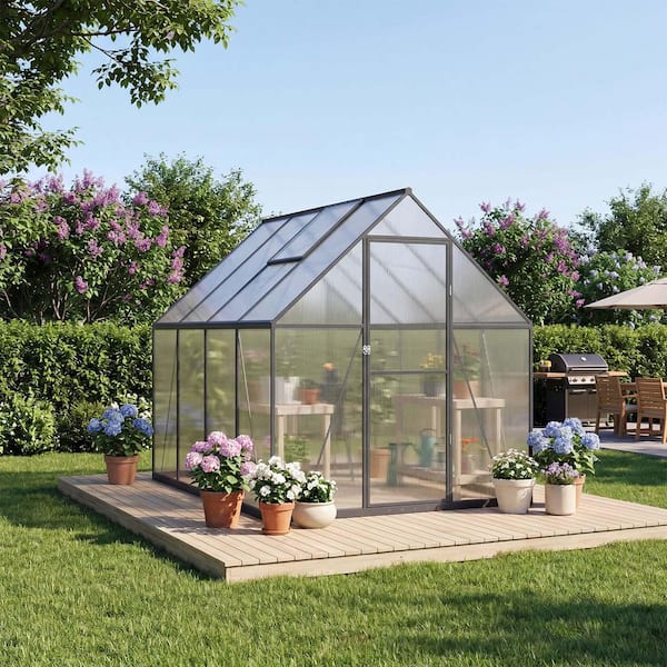 Sizzim 69 in. W x 86 in. D x 77 in. H Outdoor Greenhouse