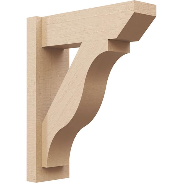Ekena Millwork 6 in. x 22 in. x 18 in. Funston Slat Rough Cedar Woodgrain Timberthane Polyurethane Outlooker, Primed Tan