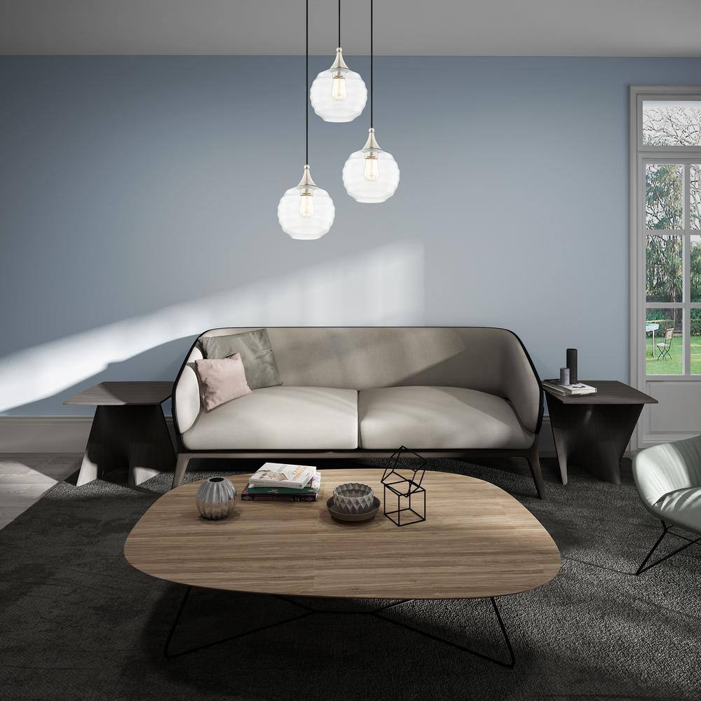 Brushed Nickel Mini Globe Pendant with Clear Glass