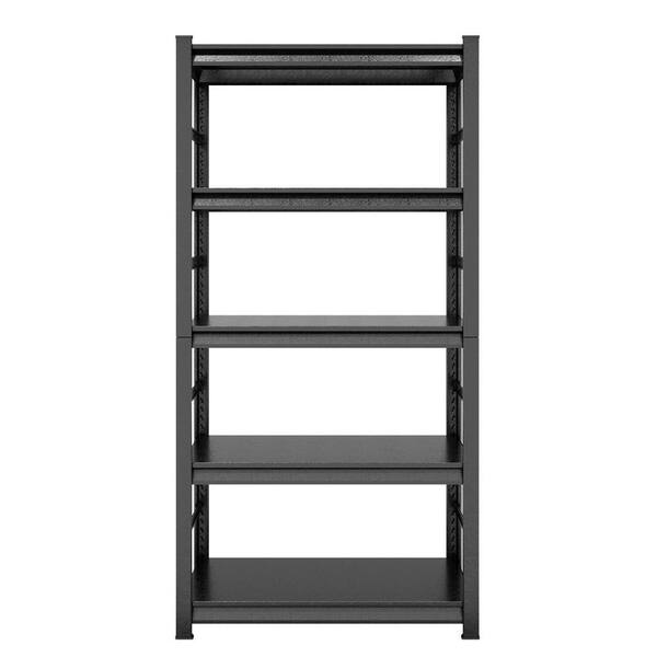 Tidoin Black 5-Tier Adjustable Metal Shelving Unit, Heavy Duty Shelving Utility Rack 35.4 in. W x 15.7 in. D x 72 in. H