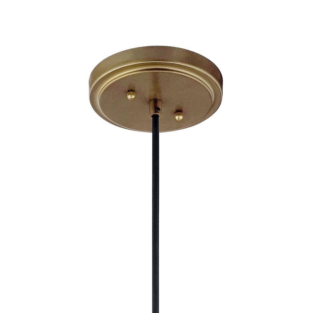 Zailey 9" Transitional Black and Brass Bowl Pendant Light