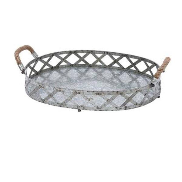 Unbranded Galvanized 18 in. W Silver Tray