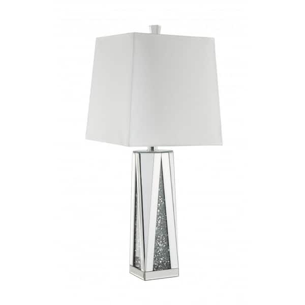 HomeRoots 35 in. Clear Standard Light Bulb Bedside Table Lamp