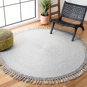 Sahara Gray 6 ft. x 6 ft. Round Solid Area Rug