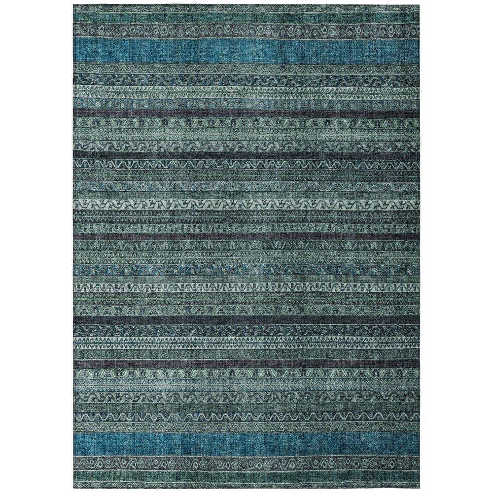 Chantille Machine Washable Indoor/Outdoor Abstract ACN2741 Teal 8 ft. x 10 ft. Area Rug price history on PriceWatchPro
