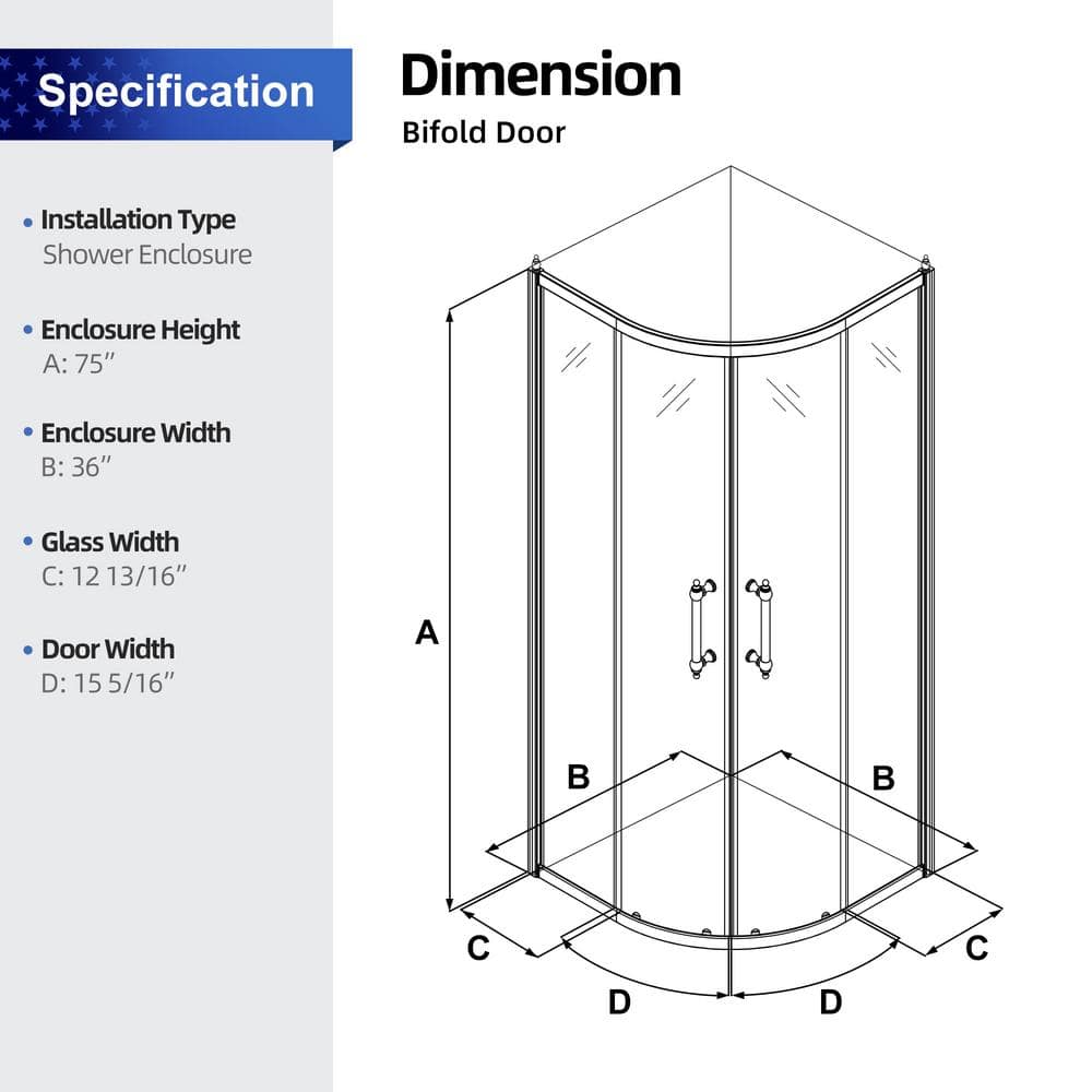 Chrome Finish Semi-Frameless Clear Glass Sliding Shower Enclosure