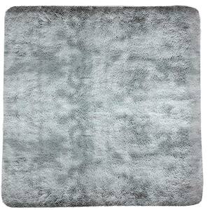 Contemporary Shag Grey White 4 ft. x 4 ft. Solid Square Area Rug
