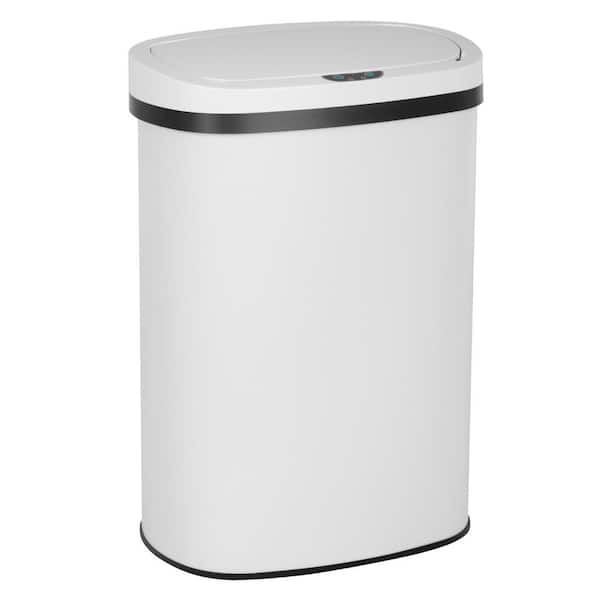 Taylor 13 Gal. White Metal Household Trash Can Motion Sensor Lid