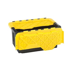 15-Gal. Flip-Lid Storage Box in Black/Yellow (6-Pack)