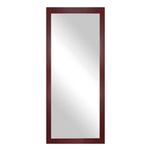 Modern Rustic (80 in. W x 33 in. H) Dark Mahogany MDF Wide Rectangle Mirror