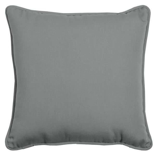 ARDEN SELECTIONS Oasis 20 in. Silver Grey Square Indoor/Outdoor Throw Pillow