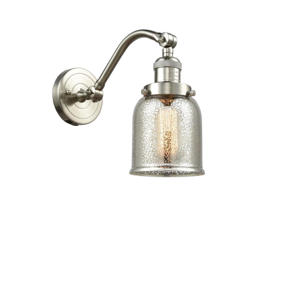 Bell 5 in. 1-Light Brushed Satin Nickel Wall Sconce with Silver Plated Mercury Glass Shade price history on PriceWatchPro