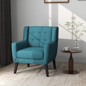 Light Blue Linen Arm Chair (Set of 1)