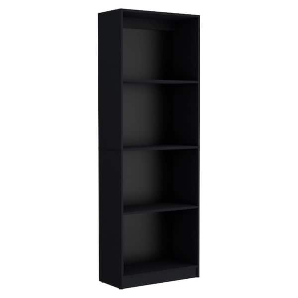 11.70 in. W x 24.70 in. D x 71.10 in. H Black Wood Freestanding Linen Cabinet w/2-Piece Set and 7-Shelves in Black