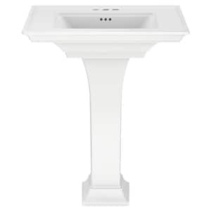 Town Square S 4 in. Faucet Hole Pedestal Sink in White