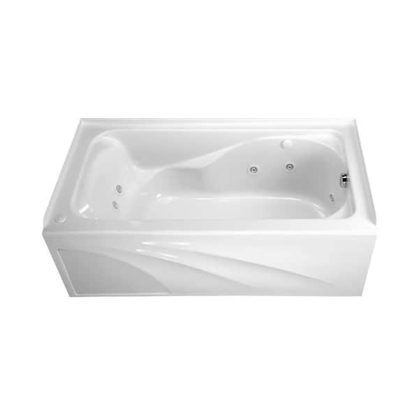 American Standard Cadet 60 in. x 32 in. Left Drain EverClean Whirlpool Tub with Integral Apron in White