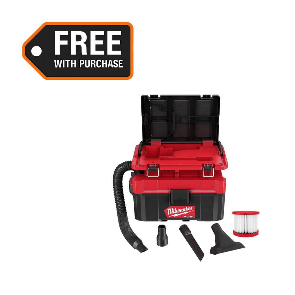Milwaukee M18 FUEL PACKOUT 18-Volt Lithium-Ion Cordless 2.5 Gal. Wet/Dry Vacuum (Vacuum-Only) 0970-20
