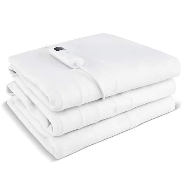White Non Woven Fabric Machine Washable Twin Electric Blanket Pad with 9 Heat Setting and Overheat Protection