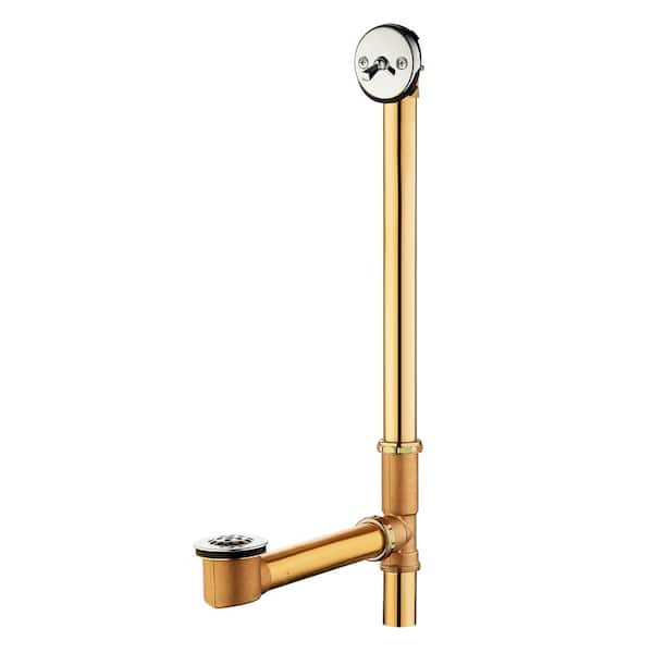 Everbilt Trip Lever 1-1/2 in. 20-Gauge Brass Pipe Whirlpool Bath Waste and Overflow Drain in Chrome