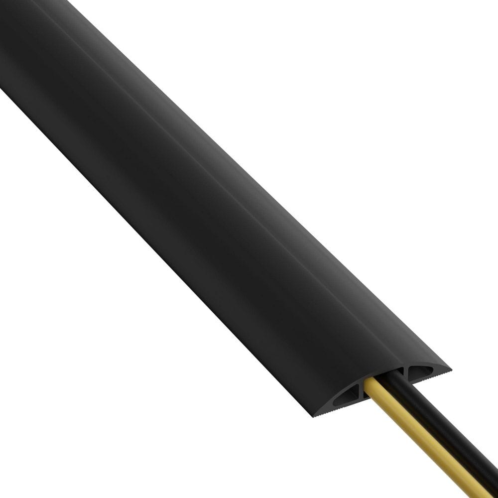 30 ft Black Floor Cord Cover Cable Protector with Anti-Trip Design, Flexible Extension Cord Raceway for Home and Office price history on PriceWatchPro