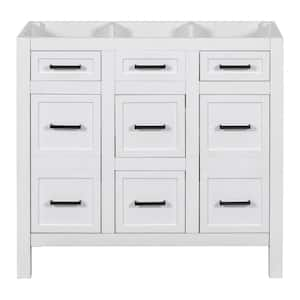 35.4 in. W x 17.8 in. D x 33 in. H Bath Vanity Cabinet without Top in White