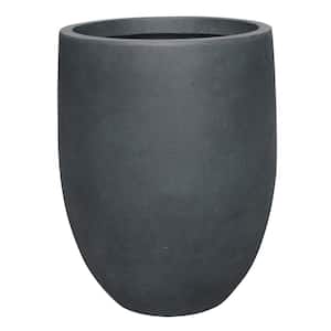 21.7 in. Tall Charcoal Lightweight Concrete Round Outdoor Planter