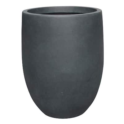 Anthracite Stone Large Plant Pot Outdoor Garden Tall Round Plastic Tree Planter
