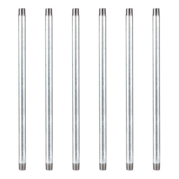 PIPE DECOR 1/2 in. x 1.5 ft. Galvanized Steel Pipe (6-Pack)