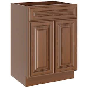 24 in. W. x 21 in. D x 34.5 in. H in Cameo Scotch Plywood Ready to Assemble Vanity Base Kitchen Cabinet without Top