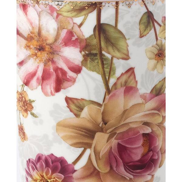 Lorren Home Trends 13 oz. Rose Floral Design Porcelain Coffee Mug (Set of  4) 400-102 - The Home Depot