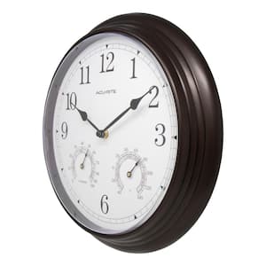13 in. Oil-Rubbed Bronze Analog Clock Thermometer Hygrometer Combo