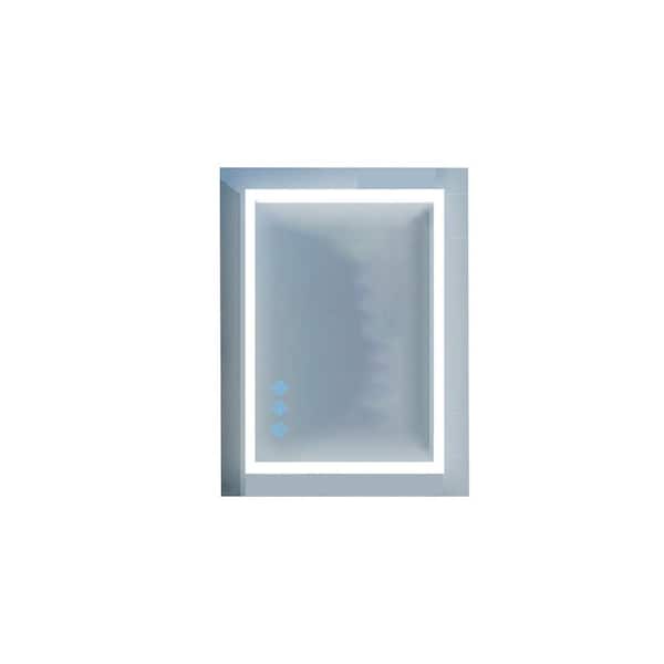48 in. W x 36 in. H Rectangular Frameless Anti-Fog Wall Mounted LED Bathroom Vanity Mirror in Silver