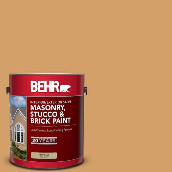 BEHR 1 gal. #MQ4-08 Golden Aura Satin Interior/Exterior Masonry, Stucco and Brick Paint
