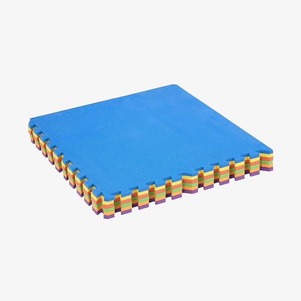 Rainbow Play Mats 24 in. W x 24 in. L x 1/2 in. T Soft EVA Foam Rubber (24 Tiles/96 sq. ft.)