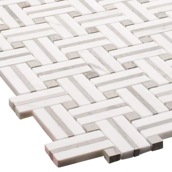 Fabrique Muslin Gray 12 in. x 12 in. Woven Look Smooth Natural Stone Floor & Wall Tile Sample